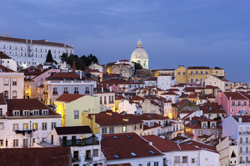 View on Old Town in Lisbon in Portugal