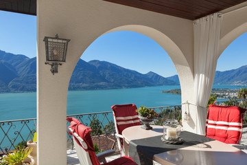porch with table and chairs
