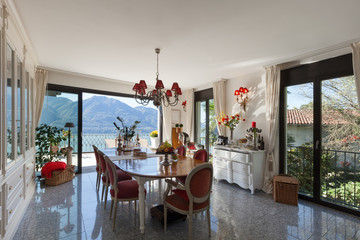 Interior, dining room with classic decor