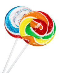 Colorful spiral lollipops