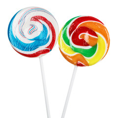 Colorful spiral lollipops