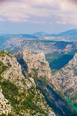 Beautiful landscape of the Gorges Du Verdon in France. Vertical 