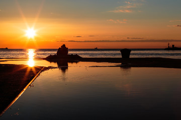couple watching a romantic sunset