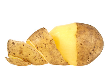 Potatoes with peel isolated on white background