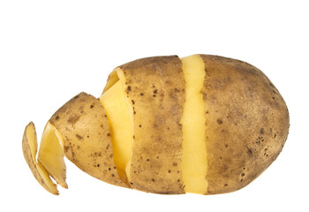 Potatoes with peel isolated on white background