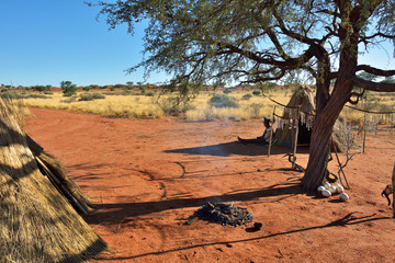 Bushmen village, Kalahari desert, Namibia