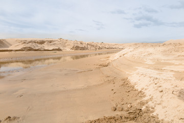 Fototapeta na wymiar river and dune barrier