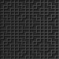 Seamless 3D elegant dark paper art pattern 311 Square Check Line
