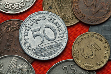 Naklejka premium Coins of the Weimar Republic
