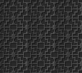 Seamless 3D elegant dark paper art pattern 317 Geometry Square
