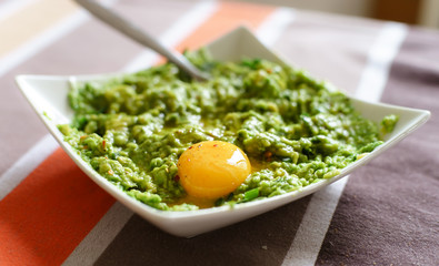 Fresh healthy salad of avocado and egg