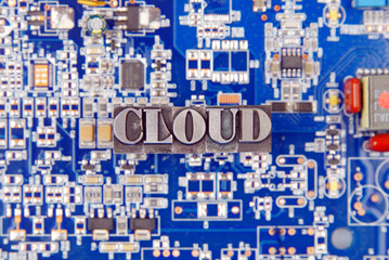 cloud / caracteres d'imprimerie en plomb 