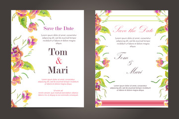 Wedding floral template collection.Wedding invitation