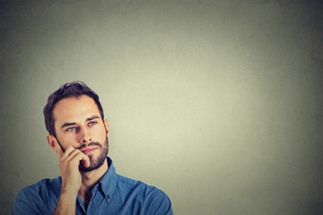 Closeup of a thinking man