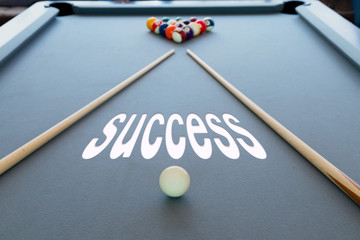 business concept picture of success in the snooker billiard pool