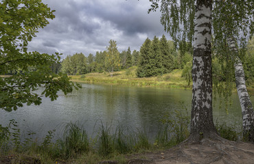 Fototapeta premium Cloudy autumn landscape