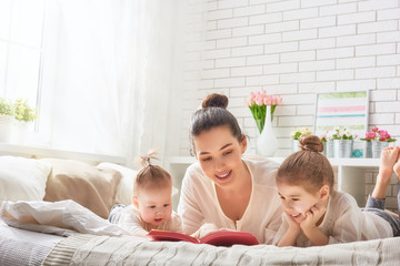 mother reading a book