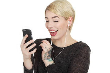 Freude mit dem Smartphone