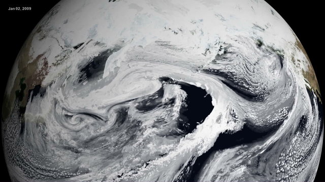 Shots of the earth, storms and weather from space.