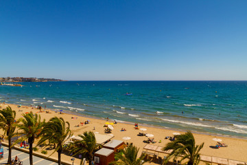 View of Platja Llarga beach in Salou Spain