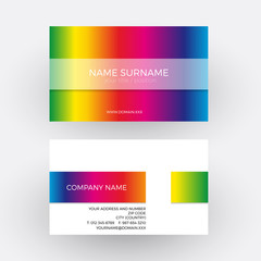 Vector abstract rainbow design. Business card