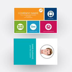 Vector abstract squares and windows business card