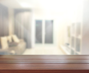 Table Top And Blur Interior of Background
