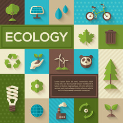 Flat concept icons of ecology