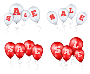Red and White Balloons with Sale letters