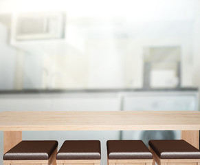 Table Top And Blur Interior of Background