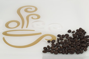 coffee beans on a saucer