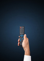 Hand with remote control