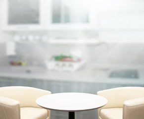 Table Top And Blur Interior of Background