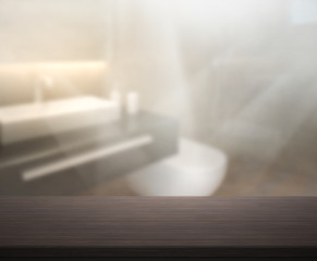 Table Top And Blur Interior of Background