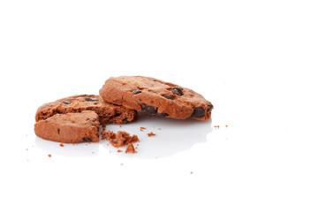 chocolate cookies on white