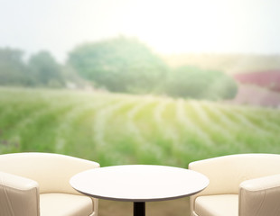 Table Top And Blur Nature of Background