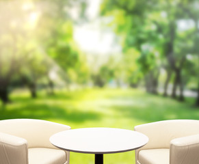 Table Top And Blur Nature the Background