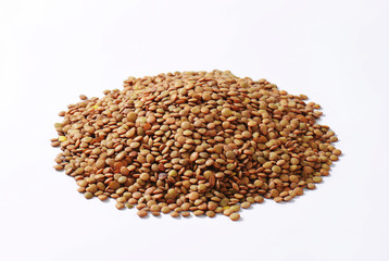 Pile of brown lentils