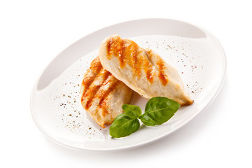 Grilled chicken fillet and vegetables 