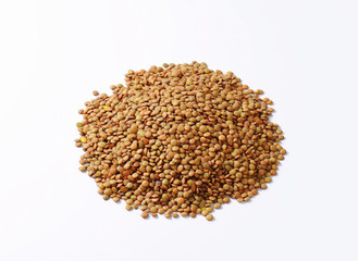 Pile of brown lentils