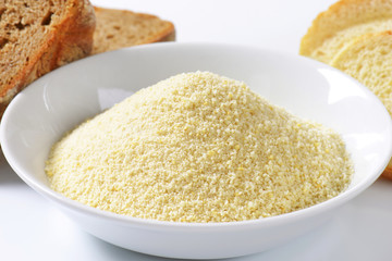 Stale bread and finely ground breadcrumbs