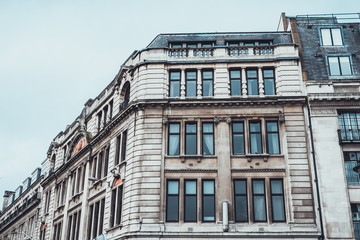 Corner of Low Rise Building with Classical Facade