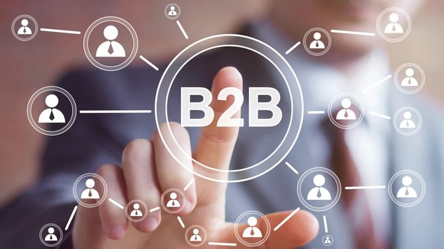 Businessman push online web B2B button icon