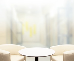 Table Top And Blur Office Of Background