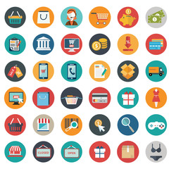 Vector illustration set of shopping icons