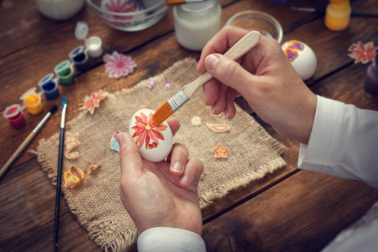 Hand painted decoupage Easter eggs
