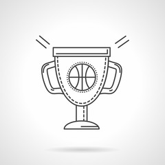 Fototapeta na wymiar Basketball cup flat line design vector icon
