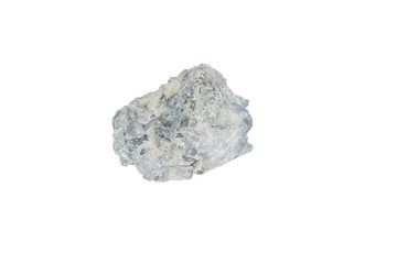 Raw light blue Celestine (Celestite) from Madagascar isolated