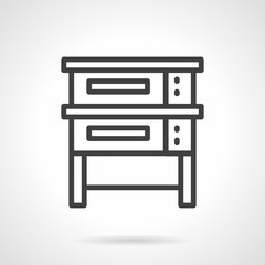 Baking equipment black line design vector icon
