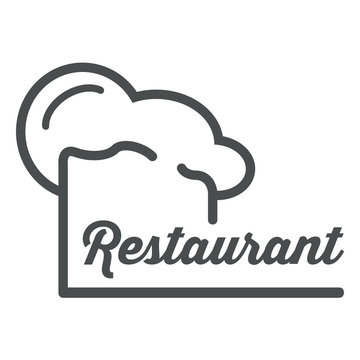 Icono plano redondo gorro de cocinero y restaurant gris #1